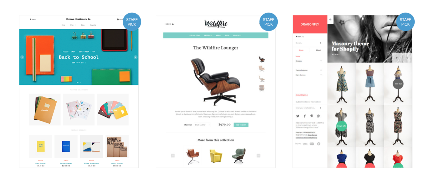 featured themes from shopify