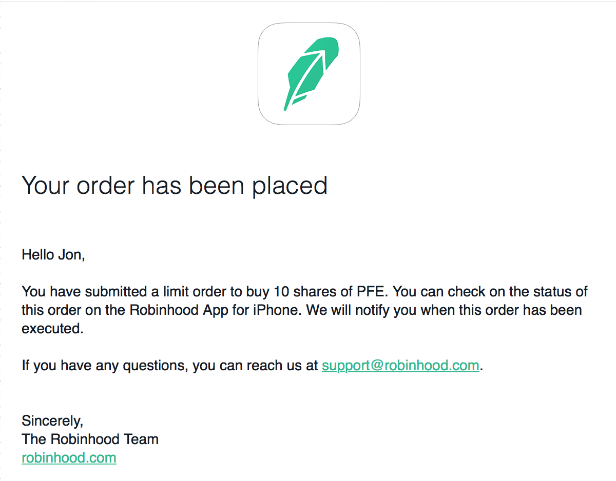 Order Status Email
