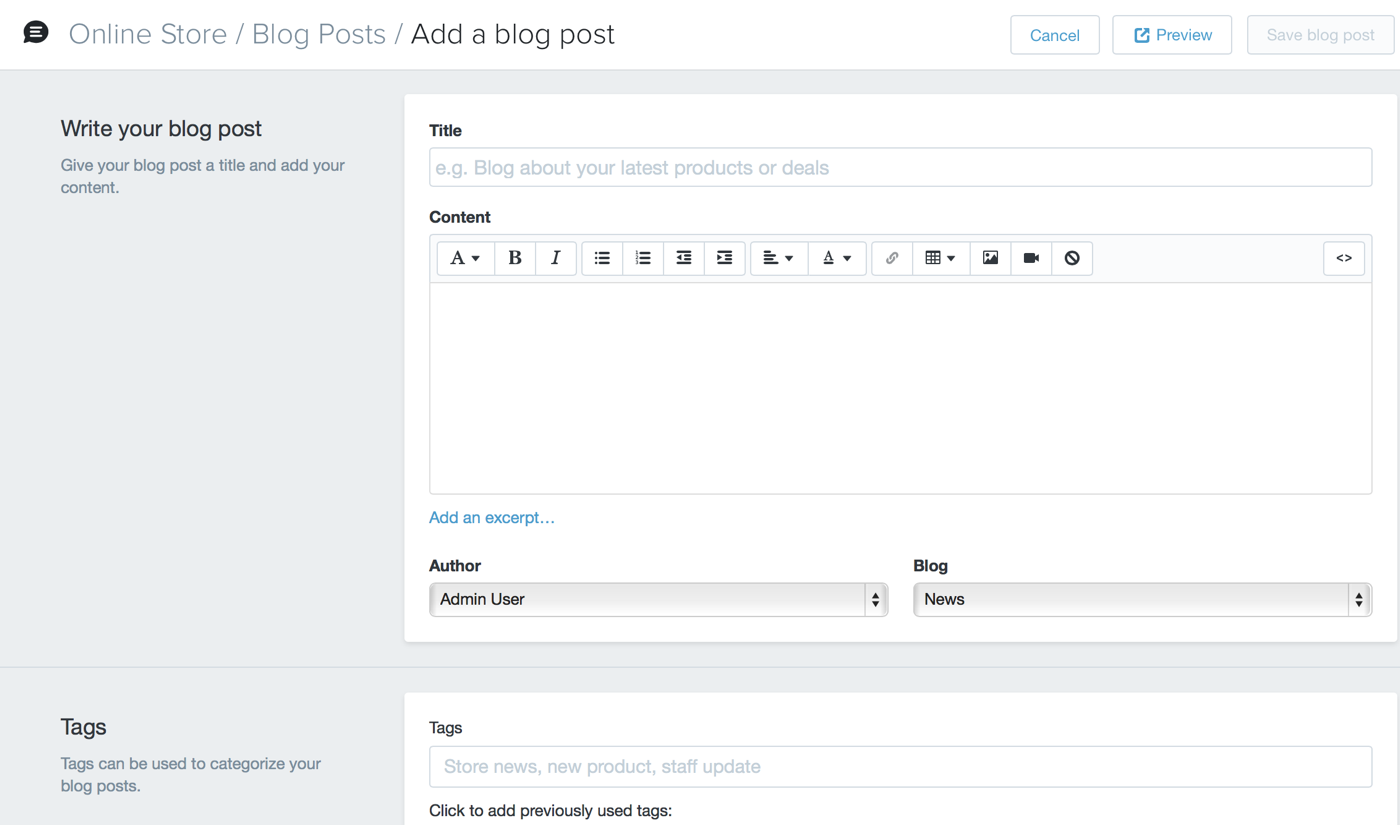 a look at blogging on shopify