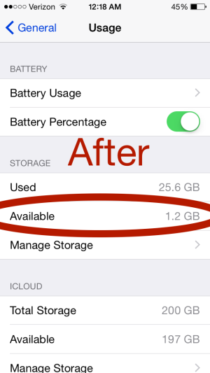 more iphone storage after picture