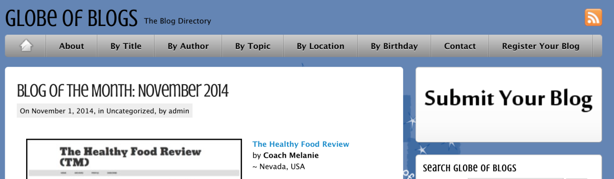 homepage for globe of blogs