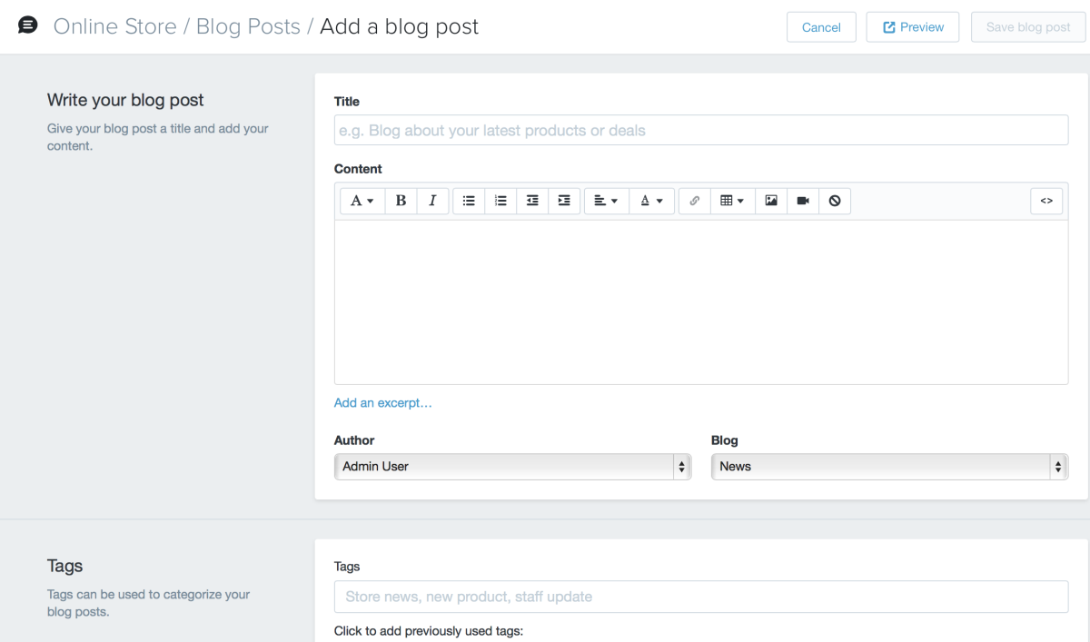 a look at blogging on shopify