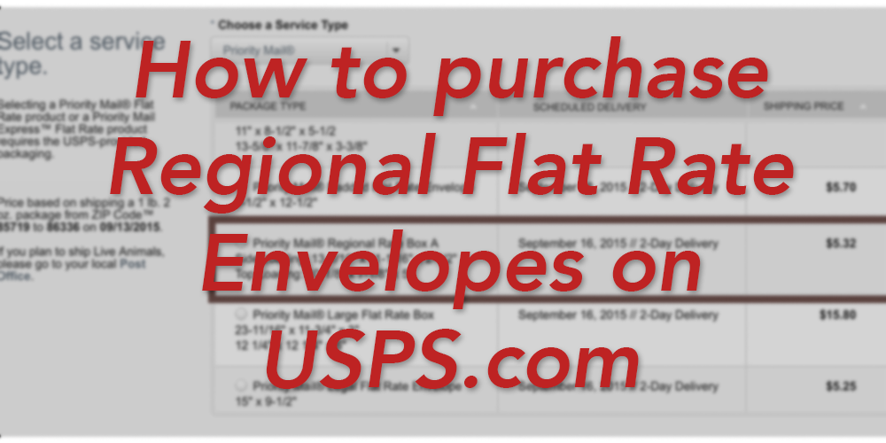 purchase regional flat rate envelopes on usps.com method