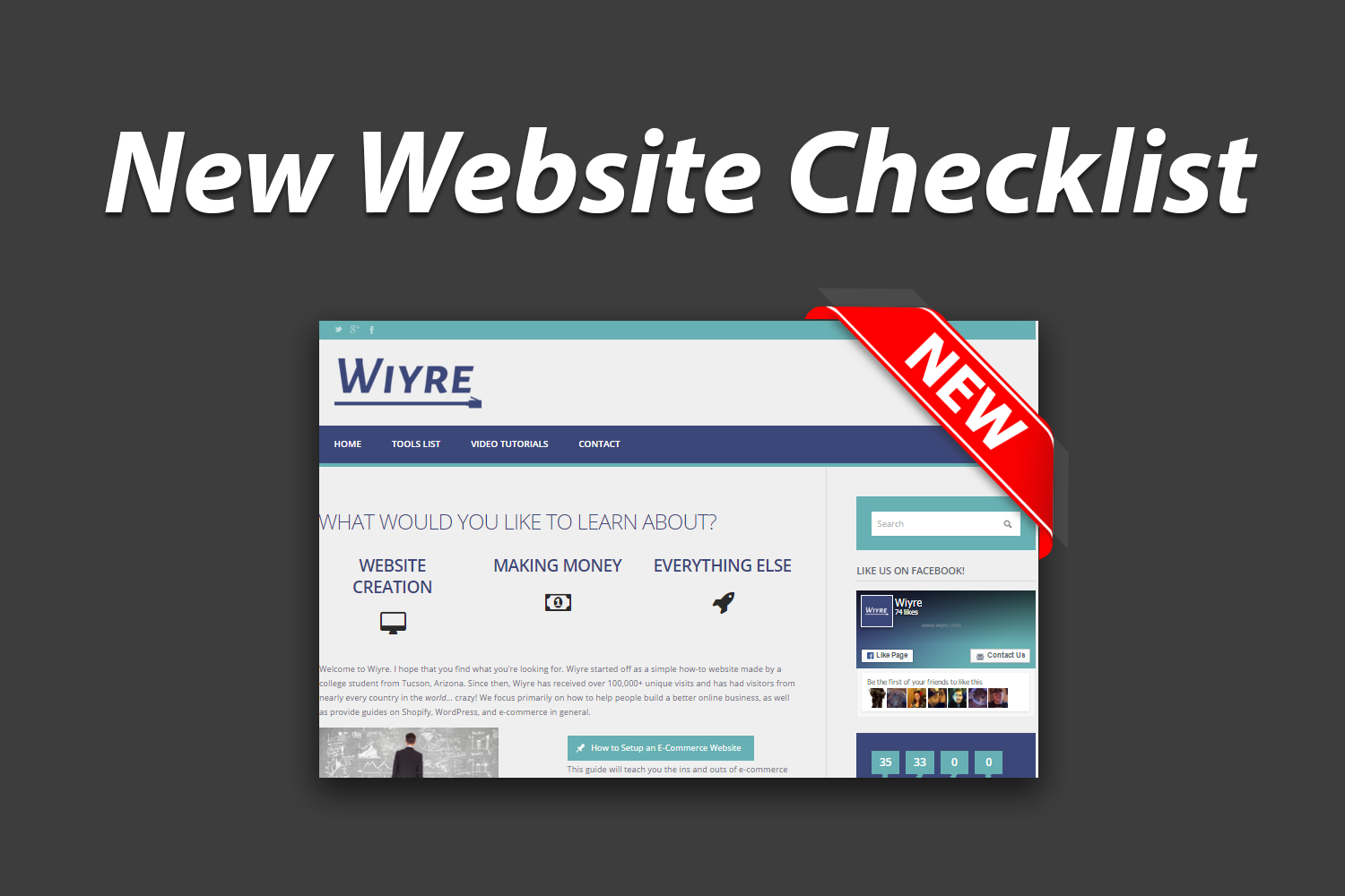 new website checklist