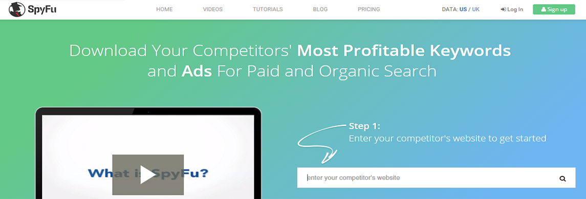 spy on competitors using SpyFu's free keyword tools