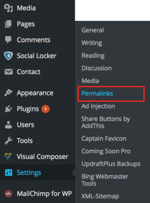 permalink settings in wordpress