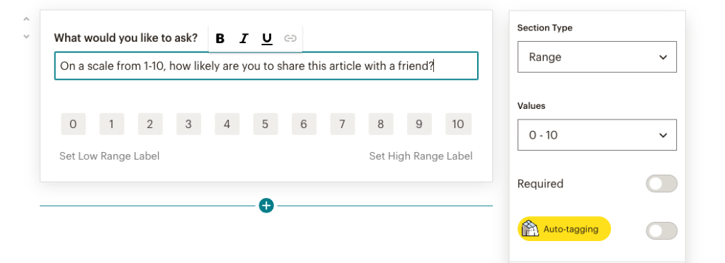 range options in a survey