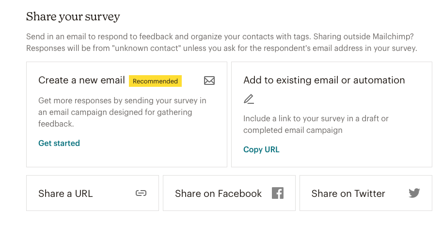 there are many options to share your survey