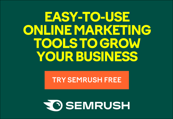 A green square with text that includes a button for a free trial