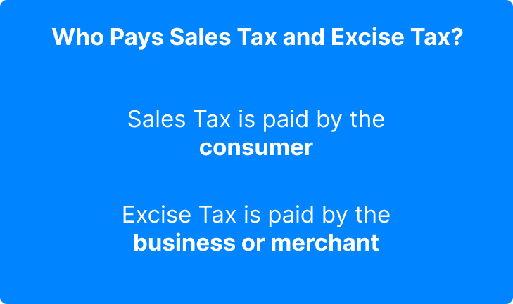 who pays sales tax and excise tax